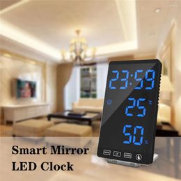 Table Clocks Mirror Clock Multifunctional Digital Alarm Snooze Display Time Night Led Light Desk Desktop Home Decor Gifts For Children