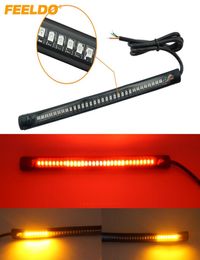 FEELDO Red and Amber Motorcycle Car 48LED LED Turn Signal Light Tail Brake Stop License Plate Lamp Rear Light 23764852073