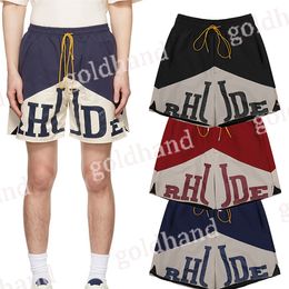 Summer Mesh Sport Shorts Mens Designer Rhude Shorts Letter Printed Short Pants Quick Drying Swim Shorts