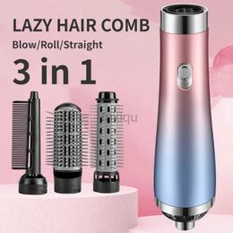 Hair Dryers Professional 3 in 1 Electric Hair Dryer 3-speed Hot-Air Brushes Hair BlowerCurler and Straightener Styling Tools Complete Set 240401