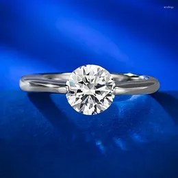 Cluster Rings S925 Silver Ring One Diamond Luxury Full Daily Wear Wholesale