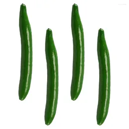 Decorative Flowers 4 Pcs Simulation Cucumber Model Fake Vegetable Toys Lifelike Adornment Decorate