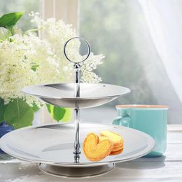 Dinnerware Sets Ornament Multi-layer Snack Tray Stainless Tiered Dessert Serving Stand Fruit Detachable Plate Steel Dry Holder