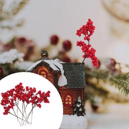 Decorative Flowers 10PCS Emulation Xmas Berry Branch Adornment Floral Arranging DIY