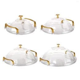 Tea Trays Cake Stand With Cover Round Serving Tray Handle Versatile Platters For Breakfast Office Coffee Table