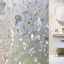 Window Stickers XUNZHE 45/60cm 100cm 3D Laser Light Change Paper Scrub Toilet Opaque Bathroom Cellophane Shading