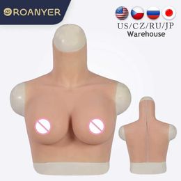 Breast Pad ROANYER Crossdressing Realistic Breast Forms Shemale Silicone D Cup With Zipper Transgender Cosplay Boobs For Crossdresser 240330