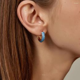 Hoop Earrings Blue Chunky For Women Tiny Cartilage Ear Drop Girls Jewelry