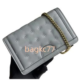 2024 Hot sale Chain Mini Bag Wallet Women Handbag Purse Genuine Leather Textured Geometric Motif Letters Shoulder Crossbody Bags Flap Purse Inside Card Sl