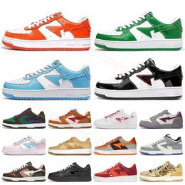 2024 Fashion Sk8 Bapstas Mens Womens Casual Shoes A Bapstas Sta Low ABC Camo Stars White Green Red Black Yellow Sneakers Size 36-45 M39