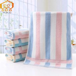 Towel Plaid Stripe Cotton Soft And Absorbent Home Cleaning Size 35 75cm Face Hand Hair Bath Brand Towels Bathroom