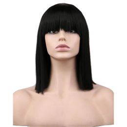 Wigs QQXCAIW Short Synthetic Straight Cosplay Wig For Party Costume Red Blonde Blue Green Pink High Temperature Fibre Hair Wigs