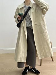 Women's Trench Coats SuperAen Japanese Vintage Long Windbreaker Spring 2024 Korean Style Loose