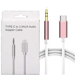 Type-C USB kabloları Erkek-3.5mm Jack Kulaklık Araba Stereo Aux Aux Audio Kablo Kablosu Adaptörü Moblie telefonu ile Retial Kutusu ile