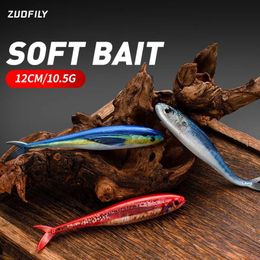 1PC Fishing Lure 12cm Lifelike Tail Worm Soft Bait Jigging Wobblers Tackle Bass Pike Artificial Silicone Swimbait 240401