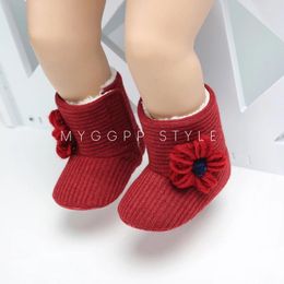 Boots Lovely Flower Baby Warm Winter Infant Girl Shoes Non-slip Snow Soft Thick Cotton Booties Toddler Girls