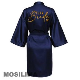 R3GE Sexy Pyjamas Bride Bridesmaid Wedding Robe Kimono Bathrobe Gown Nightgown Casual Satin Short Women Sexy Nightwear Sleepwear SP226 2404101