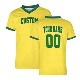 Yellow Men Football Jersey Custom Soccer T-shirts Mesh Sportwear Team Game Plus Size Clothing Cool Quick-Drying Training Wear 240325