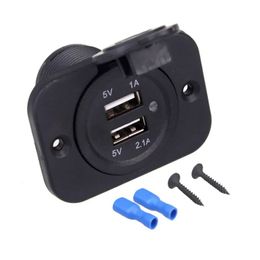 12-24V USB Charger for Motorcycle Auto Truck ATV Boat LED Car 3.1A Dual USB Socket Charger Power Adapter Outlet Power