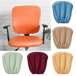 Chair Covers Pu Leather Seat Cover Slipcover Elastic Back Office El Dining Backrest Protector