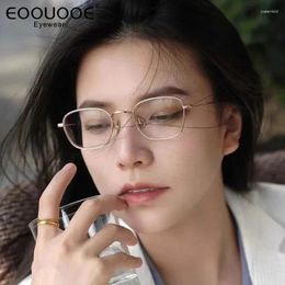 Sunglasses Frames 47mm Titanium Glasses Frame Women Men Oval Optical Glass Myopia Eyeglasses Lenses Prescription 6.3g Ultra Light Weight