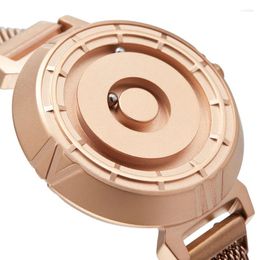 Wristwatches Ladies Magnetic Watch No Glass Ball Bearing Watches Quartz Elegance Minimalist Stainless Steel Mesh Bracelet 36mm