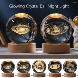 Decorative Figurines 8cm Universe Crystal Ball Christmas Tree The Christmasled Santa With Decor Gift Home Light Birthday Clausfootb H7s4