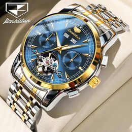 Wristwatches JSDUN 8935 Fashion Mechanical Watch Gift Stainless Steel Watchband Round-dial Month Display Week Calendar