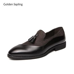 Shoes Golden Sapling Men's Wedding Shoes Casual Business Loafers Leisure Party Flats Elegant Men Dress Oxfords Slip on Formal Shoes