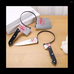 Party Decoration 8Pcs Halloween Horror Props Blood Ax Saws Knife Headband For Masquerade Kid Toy