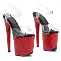 Dance Shoes 20CM/8inches PVC Upper Sexy Exotic High Heel Platform Party Sandals Pole Model Shows 131