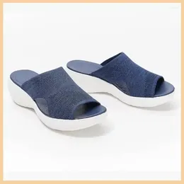 Slippers Wedges Women Summer Shoes Mesh Platform Luxury Designer Slides Outdoor Beach Ladies