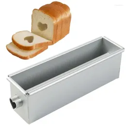 Baking Moulds Long Cake Pan Non-Stick Flowing Heart Mold Aluminium Alloy Square Bread Loaf With Center Tube DIY Tools