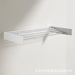 Kitchen Storage Indoor Folding Drying Rack Wall Hanging Invisible Balcony Rod Hidden Towel