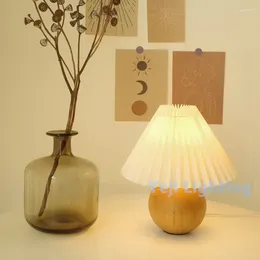 Table Lamps Vintage E27 Base Lamp Desk Nightstand Night Light Solid Wood For Bedroom Living Room Coffee Shop