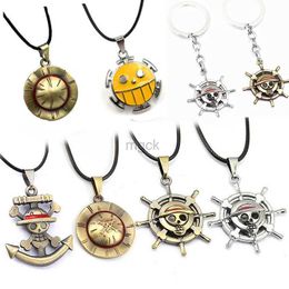 Pendant Necklaces Anime Necklace Ace Pendant Chain Choker Hat Rudder Alloy Necklaces Accessories Cosplay Nice Gift 240330