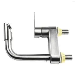 Bathroom Sink Faucets 304 Stainless-Steel Basin Faucet Taps Cold And Mixer Tap Single Handle 2Holes Ceramic Valve Accessories