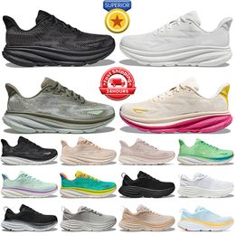 running shoes men women clifton 9 bondi 8 triple black white Eggnog Pink Passion Fruit Harbour Mist olive haze shifting sand mens trainers sport sneakers