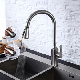 Kitchen Faucets Top Quality Brass Sink Faucet Single Hole Handle Cold Water Copper Mixet Tap With 2 Functions Spray