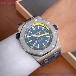 Grestest AP Wristwatch Royal Oak Offshore Series Automatic Mechanical Diving Waterproof Steel Rubber Band Date Display Mens Watches 15710ST Chronograph