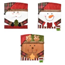 Chair Covers Christmas Back Cover Dining Decoration 18.9x21inch Bright Coloured Removable For Living Room Multifunctional Durable