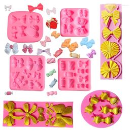 Baking Moulds Bow Fondant Mold Origami Heart Diamond Silicone Mould For Baby Shower Cupcake Tooper Cake Decorating Tools Accessories