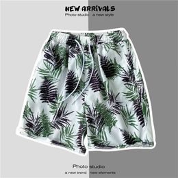 Summer seaside holiday floral underpants mens five point large shorts beach pants