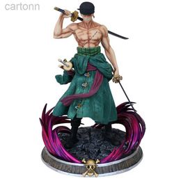 Anime Manga 25 Cm One Piece Figure Gk Santoru Roronoa Zoro Double Head PVC Action Collectible Model Childrens Toy Gift 240401