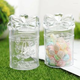 Gift Wrap 10 Pcs Creative Cartoon Bow Transparent Plastic Candy Boxes For Wedding Birthday Party Sweets Container