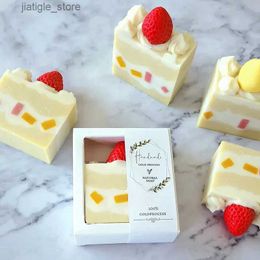 Handmade Soap Handmade soap essential oil creative strawberry cake soap Moisturising birthday gift soap slice cleaning and whitening Kawaii Y240401