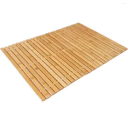 Carpets Bamboo Bath Mat Natural Bathroom Rug Non Slip And Foldable Floor Shower Bathtub For Sauna
