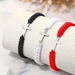 Charm Bracelets Minimalist Style Hand-woven Cross Pendant Decorative Hand Rope Suitable For Women Daily Wear Bracelet Jewellery Gifts