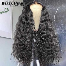 Synthetic Wigs 13X5X2 Deep Wave Frontal Wig Transparent Lace Wigs Deep Curly Lace Front Human Hair Wigs T Part Brazilian Deep Wave Wig Y240401