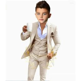 Mens Suits Blazers Children Royal Blue Jacket Vest Pants 3Ps Piano Party Dress Kids Ceremony Pograph Suit Flower Boys Performance Cost Dhmgl